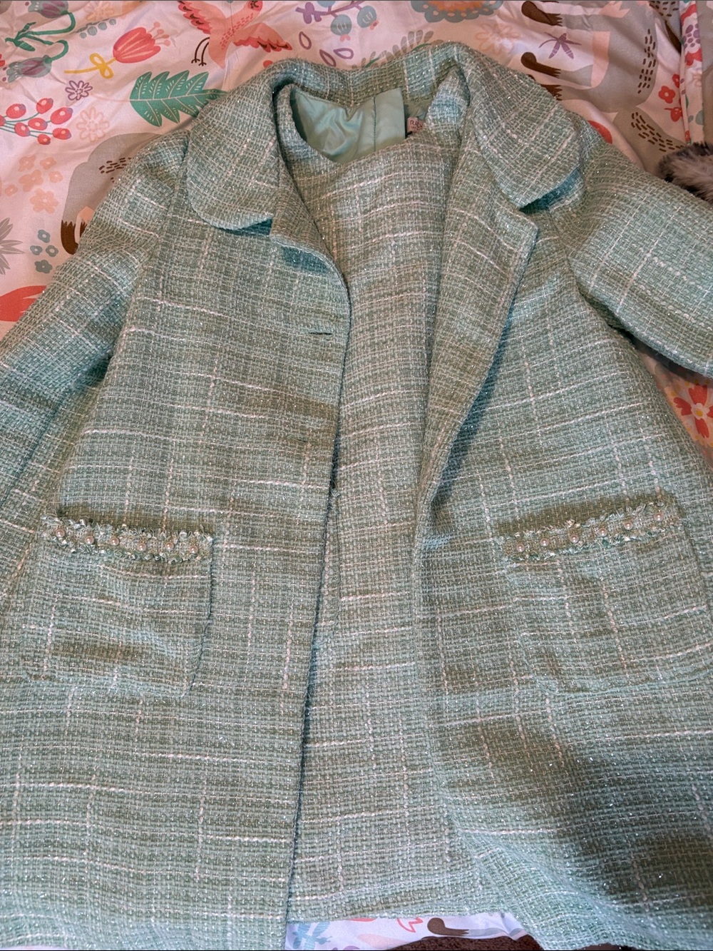Girls 2 piece tweed Rachel Zoe dress and dress coat